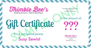 Gift Certificate Sample Only